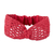 Cotton macrame headband, 'Scarlet Knots' - Hand Crafted Macrame Headband in Red