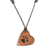 Reclaimed wood pendant necklace, 'Paw Print On My Heart' - Wood Paw Print Heart Necklace (image 2a) thumbail