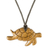 Halskette mit Anhänger aus recyceltem Holz - Handgeschnitzte Schildkrötenhalskette