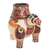 Ceramic decorative vase, 'Chorotega Jaguar' - Pre-Hispanic Style Anthropomorphic Decorative Ceramic Vessel