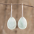 Jade drop earrings, 'Jupiter Rain in Green' - Light Green Jade and Sterling Silver Drop Earrings (image 2) thumbail