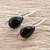 Jade drop earrings, 'Jupiter Rain in Black' - Black Jade and Sterling Silver Drop Earrings (image 2b) thumbail