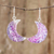 Recycled CD dangle earrings, 'Galactic Moon' - Guatemalan Recycled CD Moon Dangle Earrings thumbail
