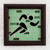 Glass mosaic and teak wood wall plaque, 'Athleticism' - Small Glass Mosaic Wall Plaque of Runner thumbail