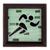 Glass mosaic and teak wood wall plaque, 'Athleticism' - Small Glass Mosaic Wall Plaque of Runner (image 2a) thumbail