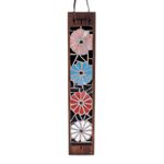 Glass mosaic incense holder, 'Floral' - Handmade Floral Mosaic Incense Holder