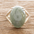 Jade cocktail ring, 'Delicate Green' - Sterling and Jade Cabochon Ring (image 2) thumbail