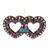 Cotton wreath, 'Connected Hearts' - Cotton Worry Doll Double Heart Wreath From Guatemala (image 2a) thumbail