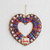 Cotton wreath, 'Amor' - Hand-Loomed Cotton Worry Doll Heart Wreath From Guatemala (image 2) thumbail