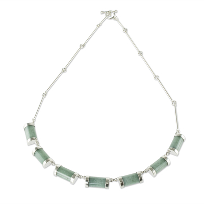 Jade pendant necklace, 'Splendid Maya' - Light Green Jade Necklace