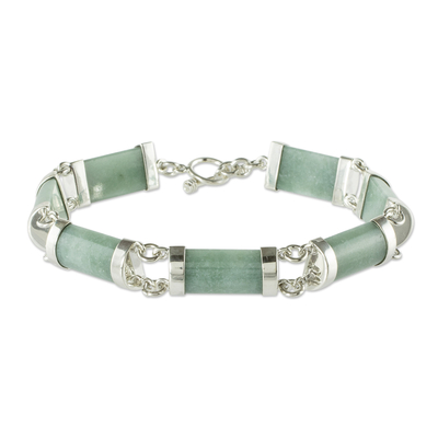 Jade link bracelet, 'Splendid Maya' - Link Bracelet with Guatemalan Jade