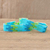 Glass beaded wristband bracelets, 'Step Up' (pair) - Hand Crafted Blue and Green Beaded Bracelets (Pair) thumbail