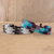 Glass beaded wristband bracelets, 'Time and Again' (pair) - Hand Beaded Glass Bracelets (Pair) thumbail