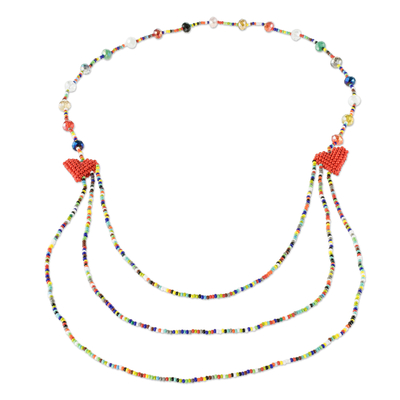 Multicolored Multistrand Beaded Necklace
