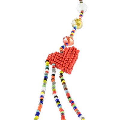 Beaded multi-strand necklace, 'Have a Heart' - Multicolored Multistrand Beaded Necklace