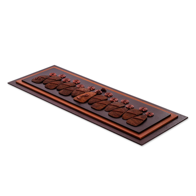 Wood wall art, 'The Last Supper Together' (16 inches) - 16-Inch Brown Wood and  Gourd Plaque of the Last Supper