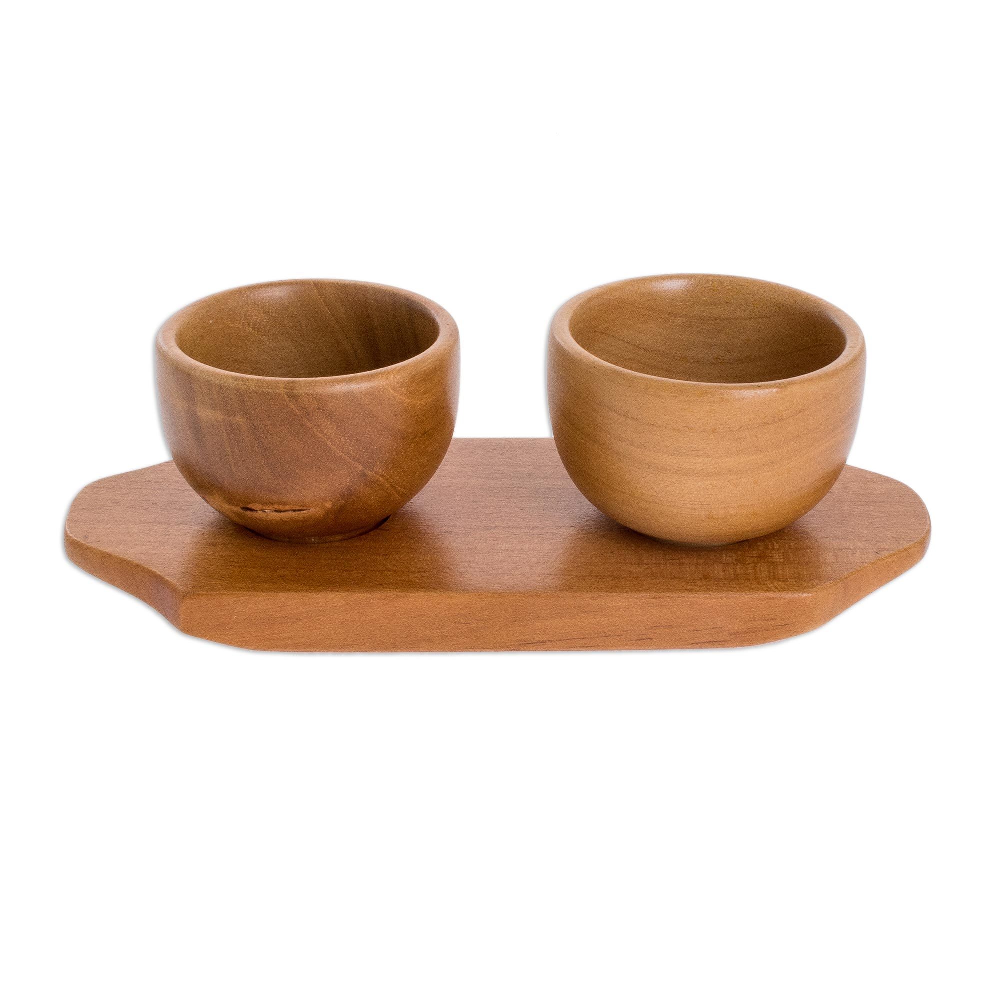 Salsa or Condiment Bowl Set with Tray (3 Pieces) Salsa on the Side
