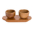 Teak wood condiment set, 'Salsa on the Side' (3 pieces) - Salsa or Condiment Bowl Set with Tray (3 Pieces)