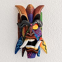 Boruca Warrior Balsa Wood Mask from Costa Rica,'Wild Spirit'