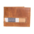 Leather and cotton wallet, 'Weathered Honey' - Bifold Wallet in Brown Leather and Cotton (image 2a) thumbail
