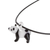 Kunstglas-Anhänger-Halskette, 'Friendly Panda' - Schwarzer und weißer Panda-Anhänger Halskette