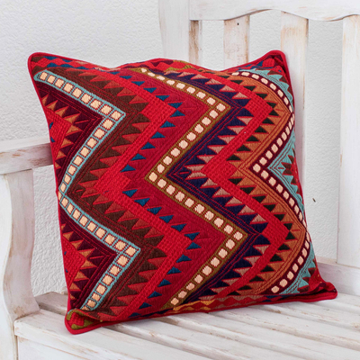Cotton cushion cover, Red Maya Mountains