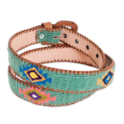 Native American Star Leather Belt