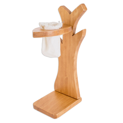 Wood single-serve drip coffee stand, 'Coffee Aroma' - Hand Carved Single Drip Coffee Stand