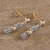 Pendientes colgantes de plata de ley con detalles en oro, 'Dorado' - Pendientes rellenos de plata de ley y oro
