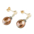 Gold-accented cultured pearl dangle earrings, 'Costa Rican Coffee' - Dangle Earrings with Brown Cultured Pearls