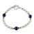 Cultured pearl and lapis lazuli beaded bracelet, 'Blue and White' - Beaded Bracelet with Cultured Pearl and Lapis Lazuli (image 2a) thumbail