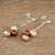 Aretes colgantes de perlas cultivadas - Aretes de perlas cultivadas hechos a mano
