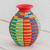 Decorative terracotta vase, 'Color and Shape' - Multicolored Decorative Vase