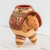 Jarrón decorativo de cerámica - Vasija de cerámica decorativa hombre armadillo estilo prehispánico