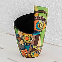 Decorative terracotta vase, 'Asymmetrical'