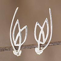 Featured review for Sterling silver button earrings, Tulip