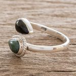 Jade wrap ring, 'This and That' - Two Color Jade Wrap Ring