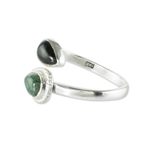 Jade wrap ring, 'This and That' - Two Color Jade Wrap Ring