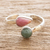 Jade and rhodonite wrap ring, 'Now and Then' - Rhodonite and Jade Ring (image 2) thumbail