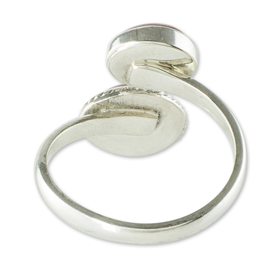 Rhodonite wrap ring, 'Plain and Simple' - Natural Rhodonite Ring from Guatemala