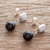 Jade dangle earrings, 'Precious Power' - Two-Color Jade Dangle Earrings (image 2b) thumbail