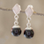 Jade and rose quartz dangle earrings, 'Life Power' - Handmade Jade and Rose Quartz Earrings (image 2) thumbail