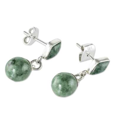 Pendientes colgantes de jade, 'Maya Balance' - Pendientes colgantes de jade verde