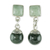 Jade dangle earrings, 'Maya Geometry' - Light and Dark Green Jade Earrings thumbail