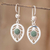Jade dangle earrings, 'Leaf Center' - Leaf-Shaped Green Jade Earrings (image 2) thumbail