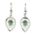 Jade dangle earrings, 'Leaf Center' - Leaf-Shaped Green Jade Earrings thumbail