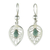 Jade dangle earrings, 'Leaf Tear' - Handmade Jade Leaf Earrings thumbail