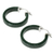 Jade hoop earrings, 'Synchronicity in Dark Green' - Handmade Jade Hoop Earrings (image 2d) thumbail
