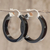Jade hoop earrings, 'Synchronicity in Black' - Artisan Black Jade Hoop Earrings (image 2) thumbail