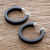 Jade hoop earrings, 'Synchronicity in Black' - Artisan Black Jade Hoop Earrings
